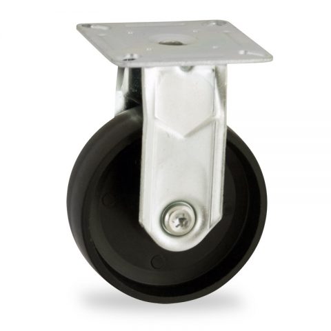 Fiksni točak,100mm za lagana kolica, sa točkom od polipropilen  osovina kliznog ležaja montaža sa gornja ploča