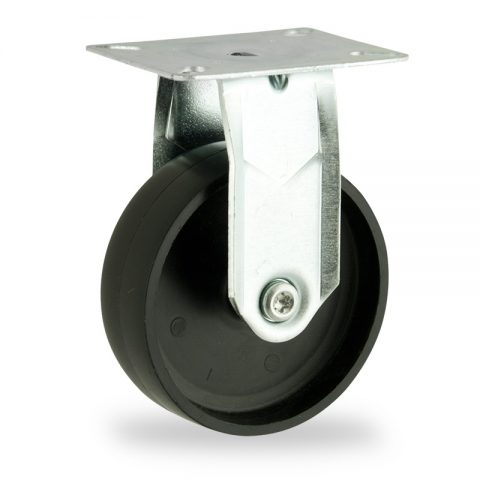 Fiksni točak,150mm za lagana kolica, sa točkom od polipropilen  osovina kliznog ležaja montaža sa gornja ploča