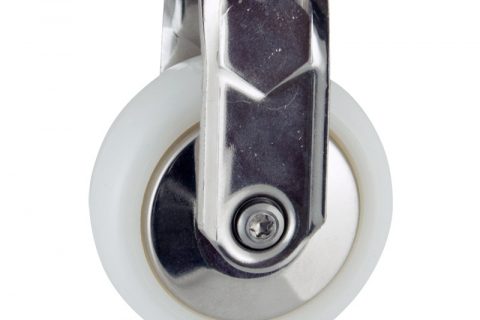 INOX Fiksni točak,75mm za lagana kolica, sa točkom od poliamid tip 6 osovina kliznog ležaja montaža sa otvor - rupa