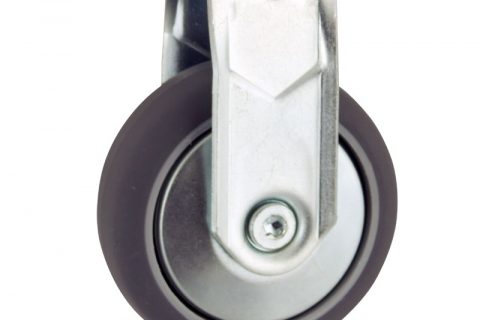 Fiksni točak,50mm za lagana kolica, sa točkom od termoplastika siva neobeležena guma kuglični ležajevimontaža sa otvor - rupa