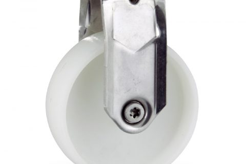 INOX Fiksni točak,75mm za lagana kolica, sa točkom od poliamid tip 6 osovina kliznog ležaja montaža sa gornja ploča
