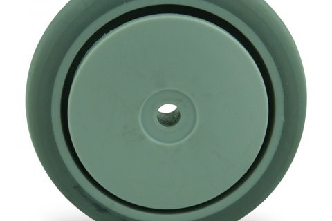 Točak 75mm za lagana kolica, sa točkom od termoplastika siva neobeležena guma osovina kliznog ležaja 