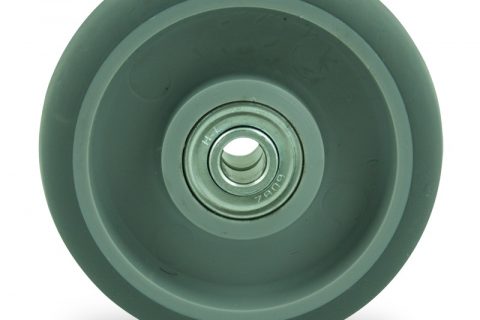 Točak 75mm za lagana kolica, sa točkom od termoplastika siva neobeležena guma kuglični ležajevi
