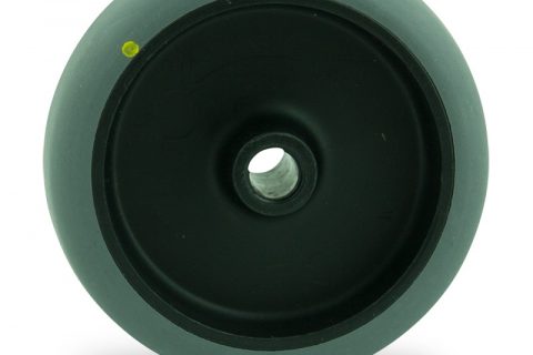 Točak 125mm za lagana kolica, sa točkom od elektroprovodna termoplastika siva guma osovina kliznog ležaja 