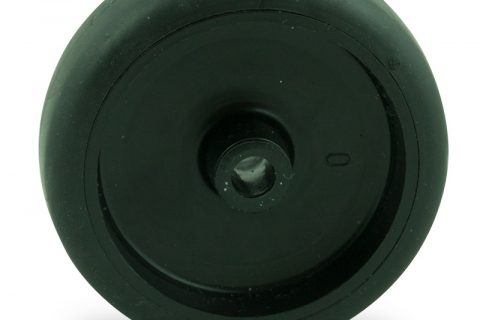Točak 75mm za lagana kolica, sa točkom od termoplastika crna neobeležena guma osovina kliznog ležaja 