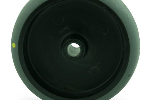 Točak 125mm za lagana kolica, sa točkom od elektroprovodna termoplastika siva guma osovina kliznog ležaja 