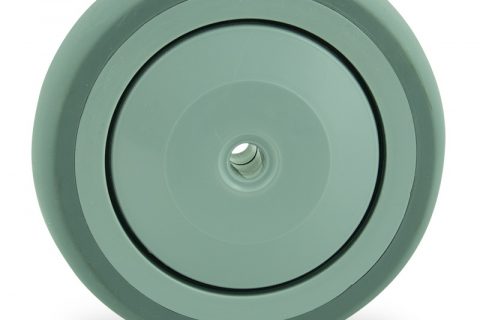 Točak 125mm za lagana kolica, sa točkom od termoplastika siva neobeležena guma osovina sa jednokugličnim ležajem 