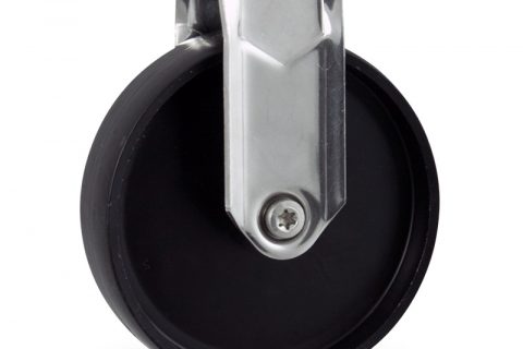 INOX Fiksni točak,150mm za lagana kolica, sa točkom od polipropilen  osovina kliznog ležaja montaža sa otvor - rupa