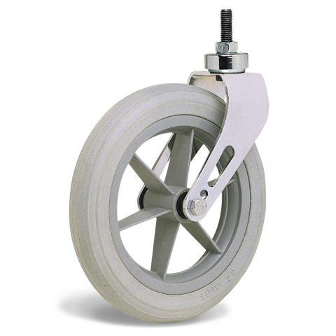 Točak  200mm za invalidska kolica sa termoplastika siva neobeležena guma i kuglični ležajevi i montaža sa navoj