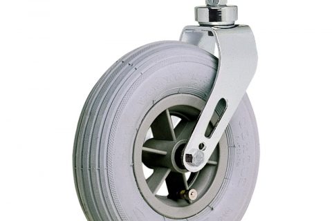 Točak  200mm za invalidska kolica sa termoplastika siva neobeležena guma i kuglični ležajevi i montaža sa navoj
