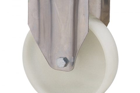 INOX fiksni točak za kolica  200mm sa polipropilen  osovina kliznog ležaja.Montaža sa gornja ploča
