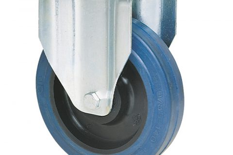 Fiksni točak za kolica  125mm sa elastična guma za čiste podloge, felna od poliamid i valjkasti ležaj.Montaža sa gornja ploča