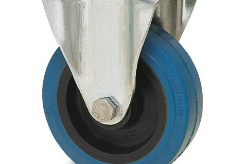 Fiksni točak serije Ε  100mm sa elastična guma za čiste podloge, felna od poliamid i valjkasti ležaj.Montaža sa gornja ploča