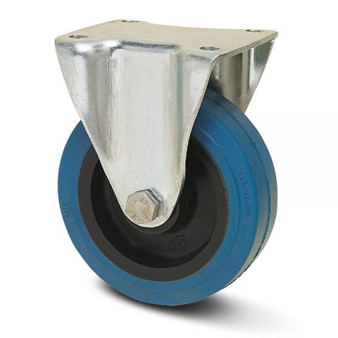 Fiksni točak serije Ε  125mm sa elastična guma za čiste podloge, felna od poliamid i kuglični ležajevi.Montaža sa gornja ploča