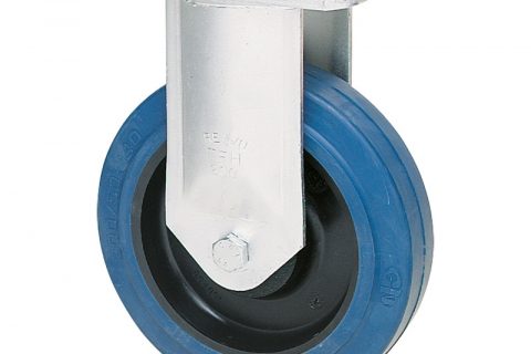 Fiksni točak serije G  200mm sa elastična guma za čiste podloge, felna od poliamid i kuglični ležajevi.Montaža sa gornja ploča
