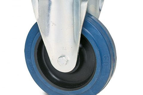 Fiksni točak za kolica  200mm sa elastična guma za čiste podloge, felna od poliamid i valjkasti ležaj.Montaža sa gornja ploča