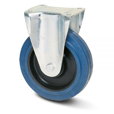 Fiksni točak za kolica  160mm sa elastična guma za čiste podloge, felna od poliamid i valjkasti ležaj.Montaža sa gornja ploča