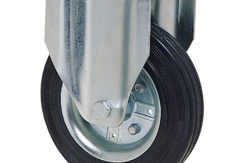 Fiksni točak za kolica 160mm sa crna guma,nosač od presovanog čelika  i valjkasti ležaj.Montaža sa gornja ploča