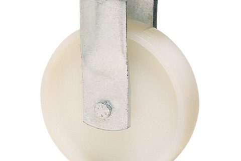 Fiksni točak za teške uslove  125mm sa poliamid tip 6 osovina kliznog ležaja.Montaža sa gornja ploča