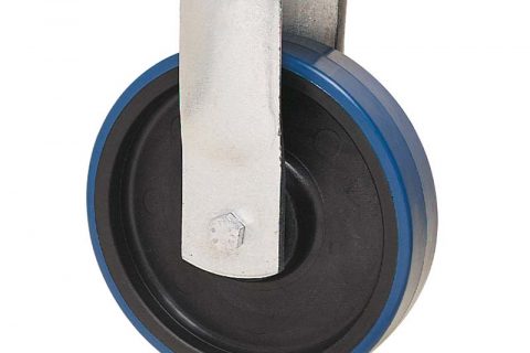 Fiksni točak za teške uslove  100mm sa poliuretan, felna od poliamid i valjkasti ležaj.Montaža sa gornja ploča