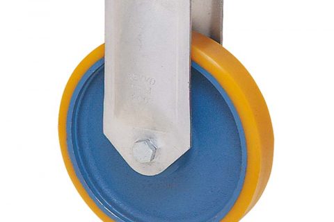 Fiksni točak serije G  180mm sa poliuretan, felna od liveno gvožđe i kuglični ležajevi.Montaža sa gornja ploča